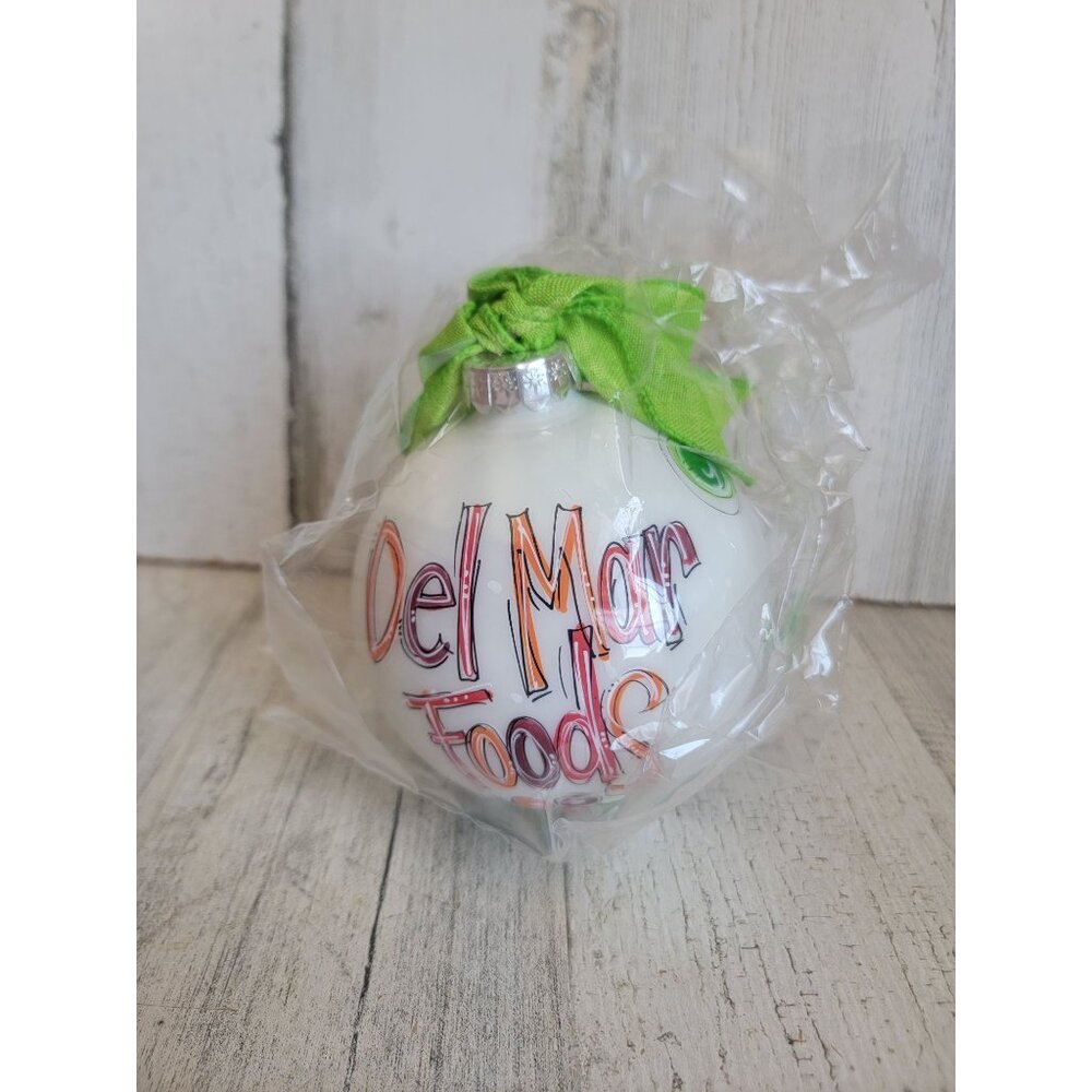 Del Mar foods collectible ball ornament Xmas abstract